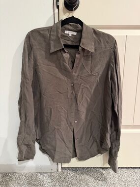 Olivaceous Olive Green Button-Up Shirt